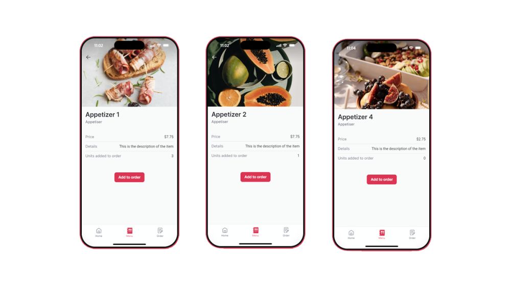 Menu con QR - descripcion de items del menu 1