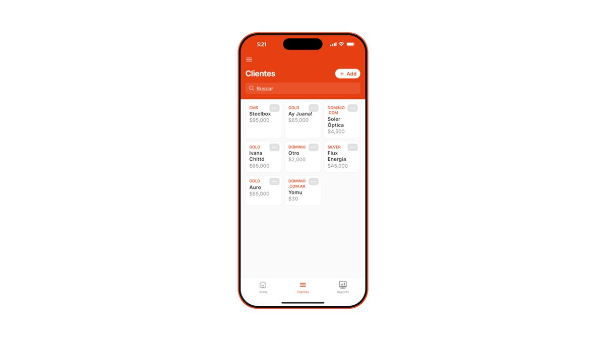 CRM App Para Gestión de Clientes Periódicos - Módulo de clientes