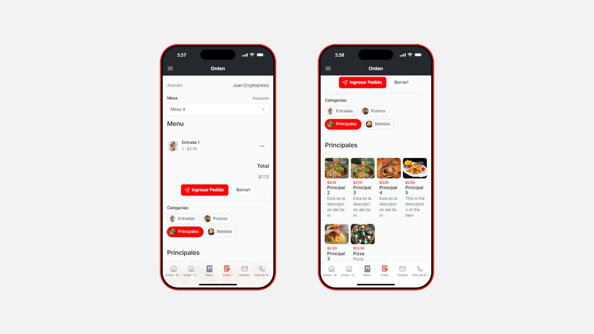 Comanda digital - Tomar pedidos