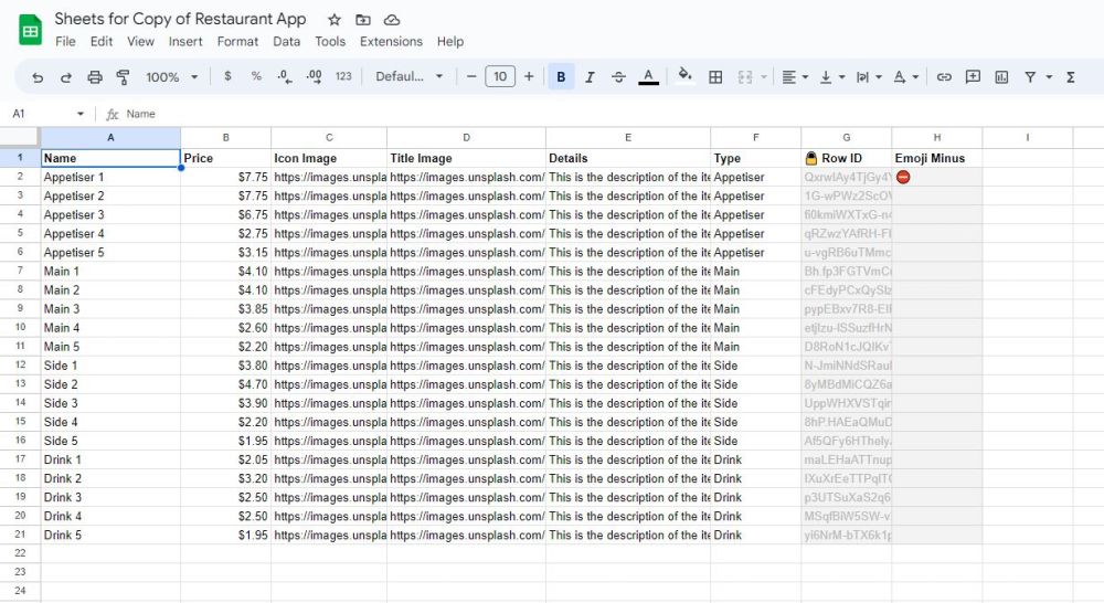 Google Sheets - No-code App